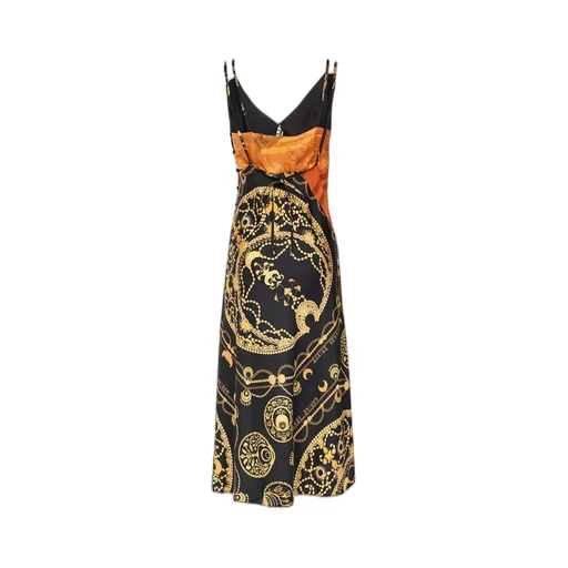 Ornament Jewelry-Print Regenerated-Silk Dress