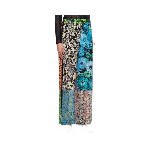 Patchwork Patterned Drawstring Trousers