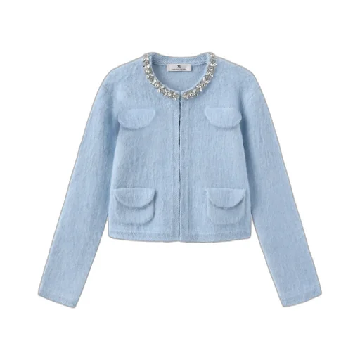 Long-Sleeved Crew Neck Jacket