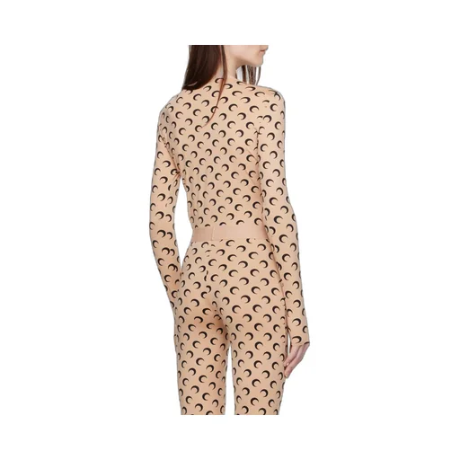 Crescent Print Long-Sleeve Top