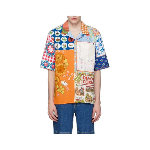 Panelled Floral-Print Cotton Shirt