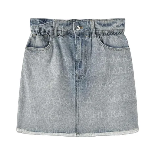 Denim Skirt With Belt Loops
