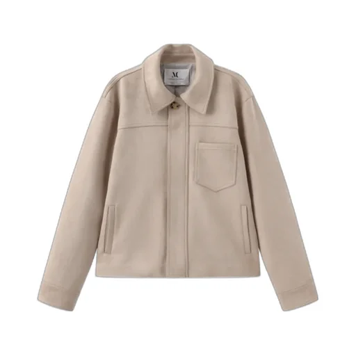 Long-Sleeved Leather Jacket