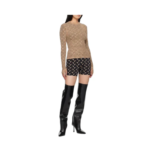Allover Moon Printed Long Sleeved Top