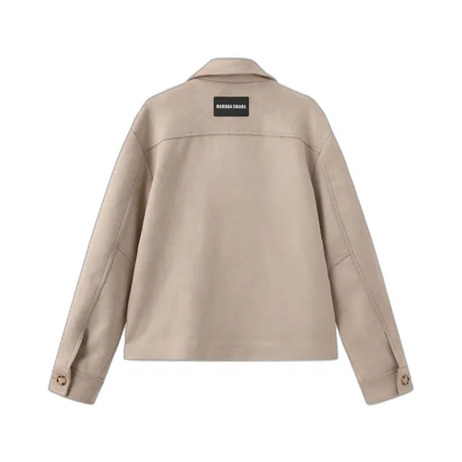 Long-Sleeved Leather Jacket