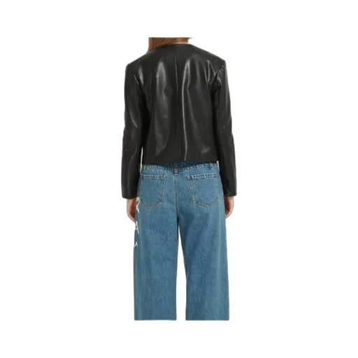 V-Neck Leather Jacket