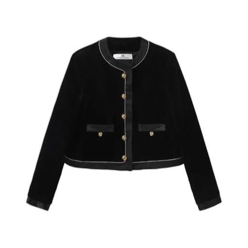Gold-Buttoned Fragrant Jacket