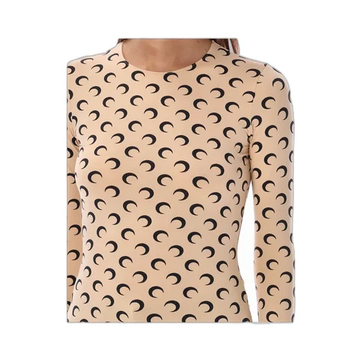 Crescent Print Long-Sleeve Top