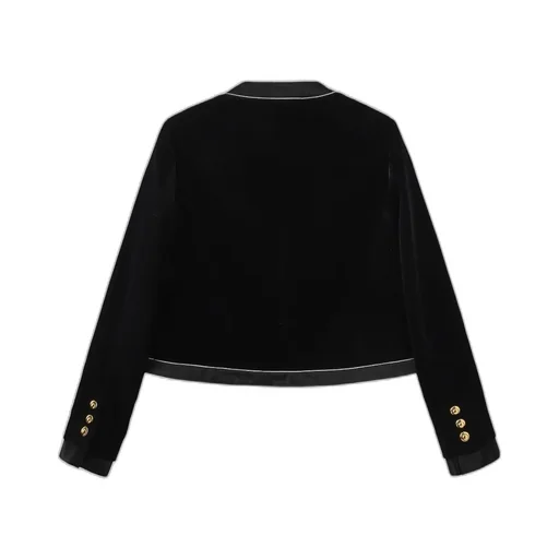 Gold-Buttoned Fragrant Jacket