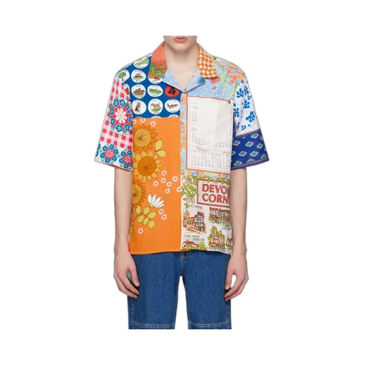 Panelled Floral-Print Cotton Shirt