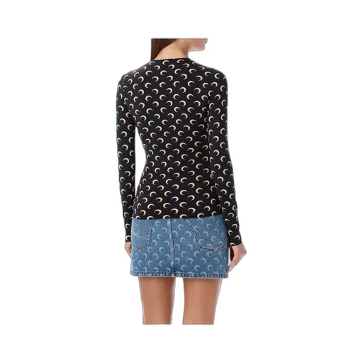 Allover Moon Printed Long Sleeved Top