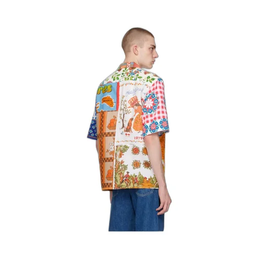 Panelled Floral-Print Cotton Shirt