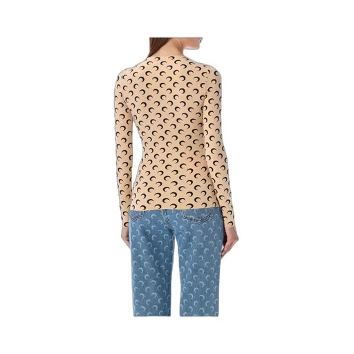 Crescent Print Long-Sleeve Top