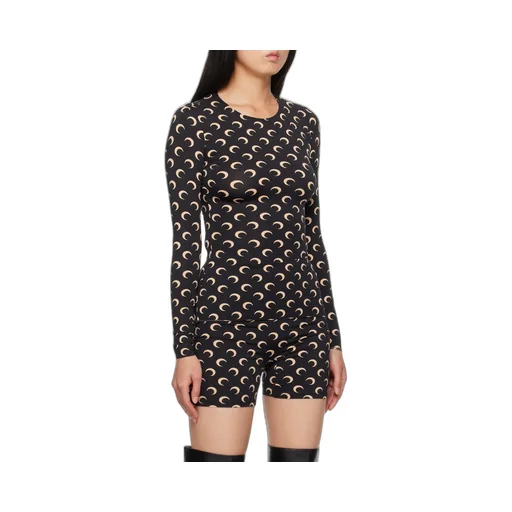 Allover Moon Printed Long Sleeved Top