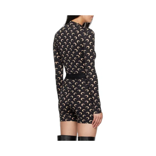 Allover Moon Printed Long Sleeved Top