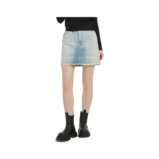 Denim Skirt With Belt Loops