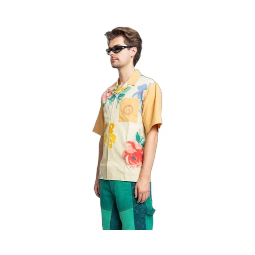 Floral Printed Buttoned Bowling Shirt