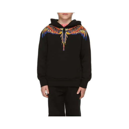 Wings-Print Zip-Fastening Hoodie