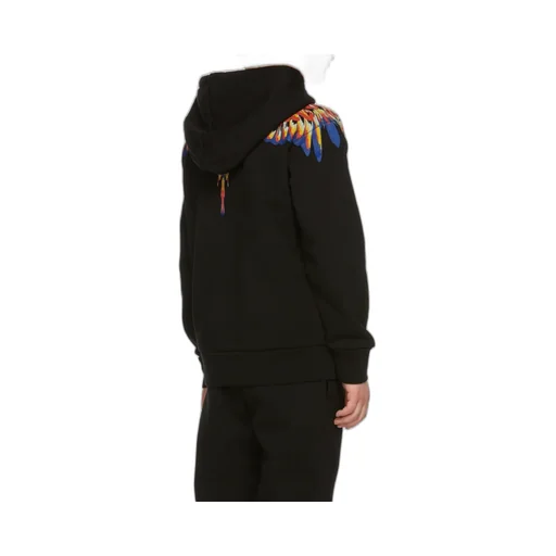 Wings-Print Zip-Fastening Hoodie