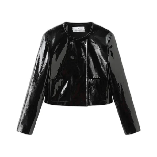 Long-Sleeved Leather Jacket
