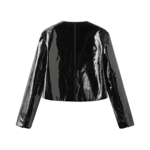 Long-Sleeved Leather Jacket