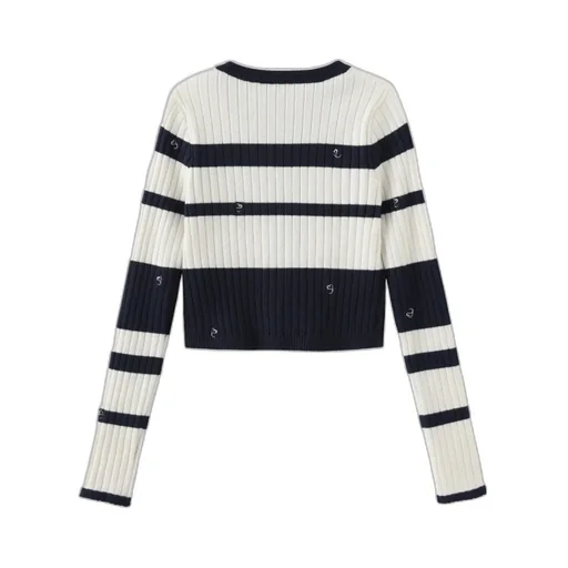 Colorblock Heart Knit Cardigan