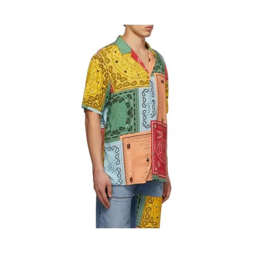 Bandana-Print Cuban Shirt