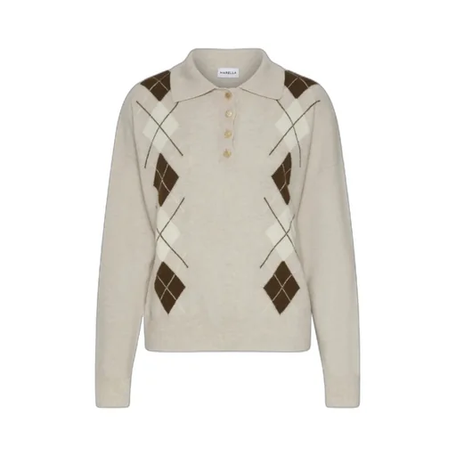 Inlay-Detail Polo-Neck Sweater