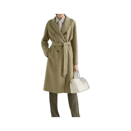 Double-Breasted Pure Wool Coat