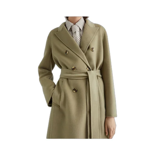 Double-Breasted Pure Wool Coat