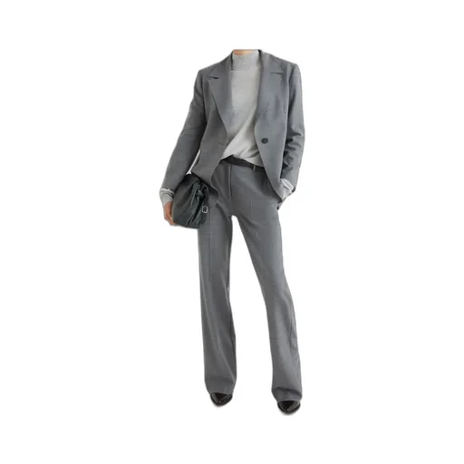 Flared Stretch Wool-Blend Trousers