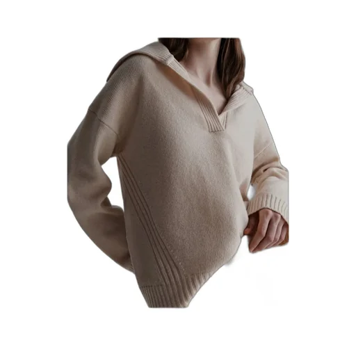 Boxy-Fit Polo-Neck Sweater