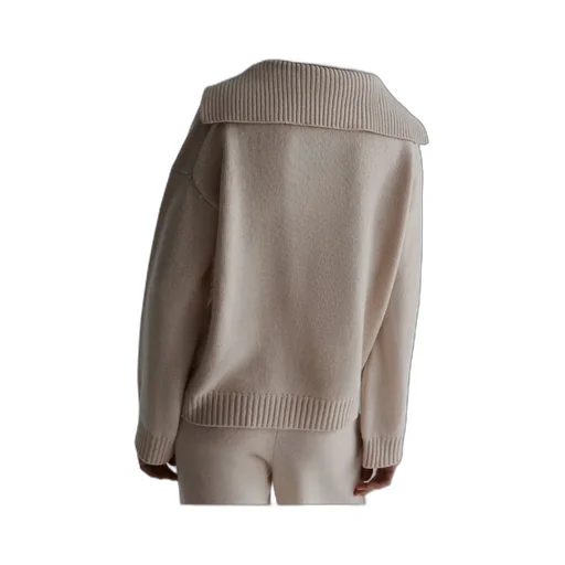Boxy-Fit Polo-Neck Sweater