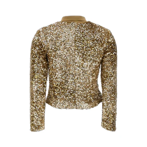 Long-Sleeved Sequined Polo Shirt