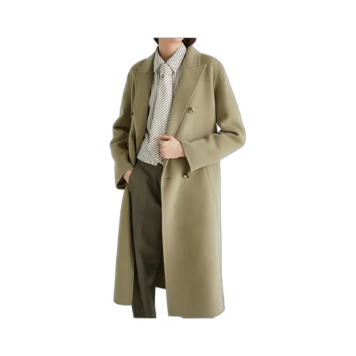 Double-Breasted Pure Wool Coat