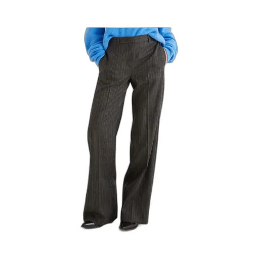 Straight-Fit Pure Wool Trousers