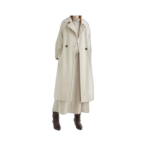 Double-Breasted Beaver Cloth Coat