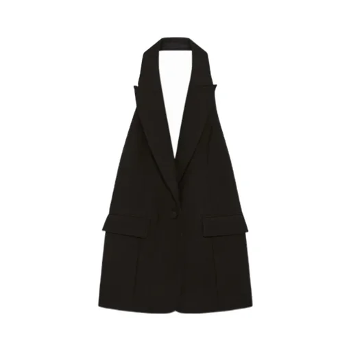 Sleeveless Blazer Top