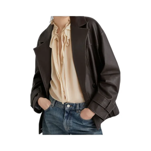Leather Pea Coat