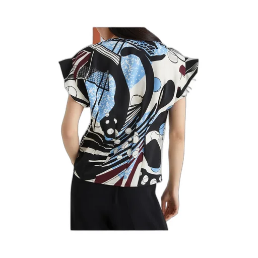 Printed Satin Blouse