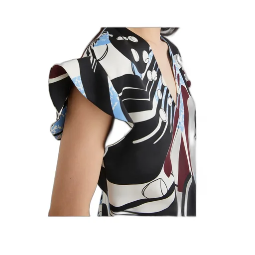 Printed Satin Blouse