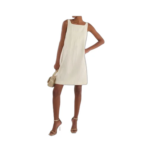 Flared Cotton And Linen Dress