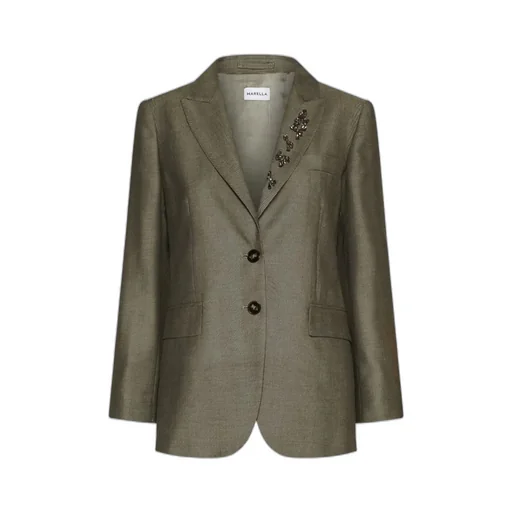Fluid Twill Jacket With Crystal Detail