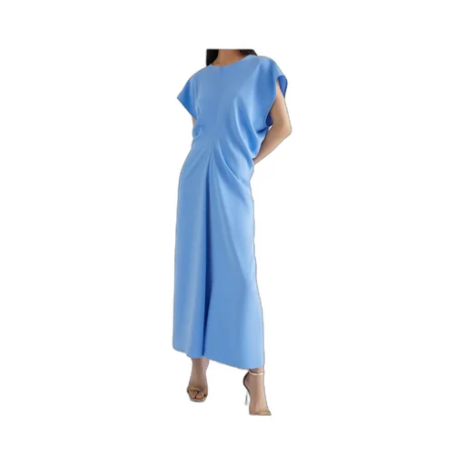 Long Crepe Envers Satin Dress