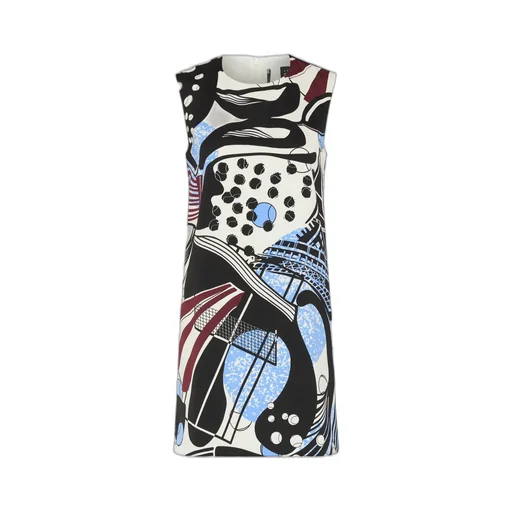 Sleeveless Macro-Print Dress