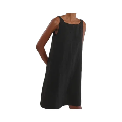 Flared Cotton And Linen Dress
