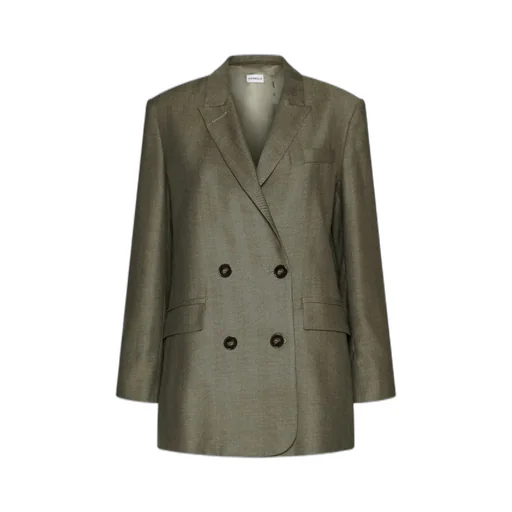 Double-Breasted Fluid Twill Blazer