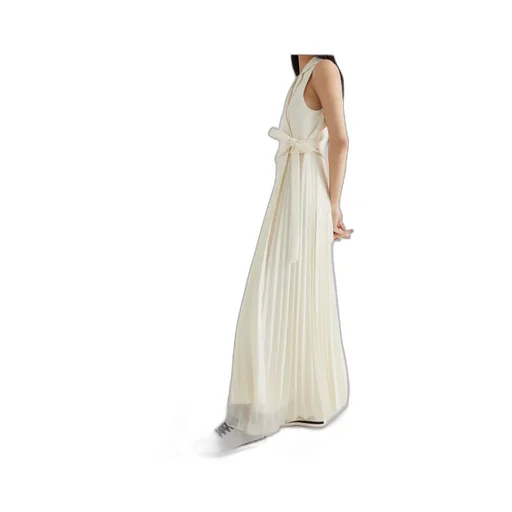 Long Bi-Material Dress