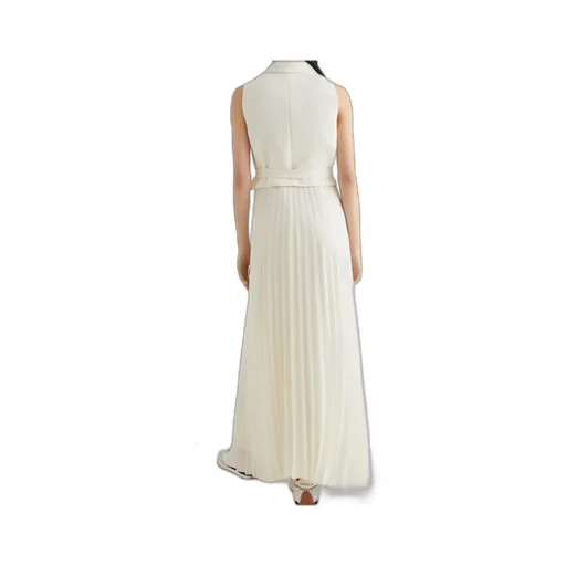 Long Bi-Material Dress