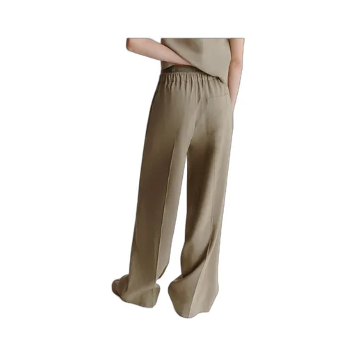 Straight-Fit Stretch Viscose And Linen Trousers
